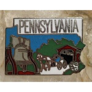 Vintage Pennsylvania‎ Enamel State Pin Travel Souvenir Liberty Bell MAFCO